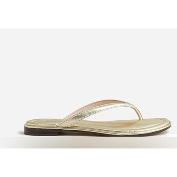 J.CREW FACTORY Women's Easy Metallic Gold Summer Flip-Flops sz 8 - Picture 10 of 10